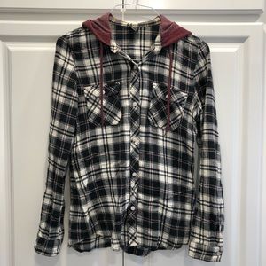 Empyre Flannel Button Down Hoodie